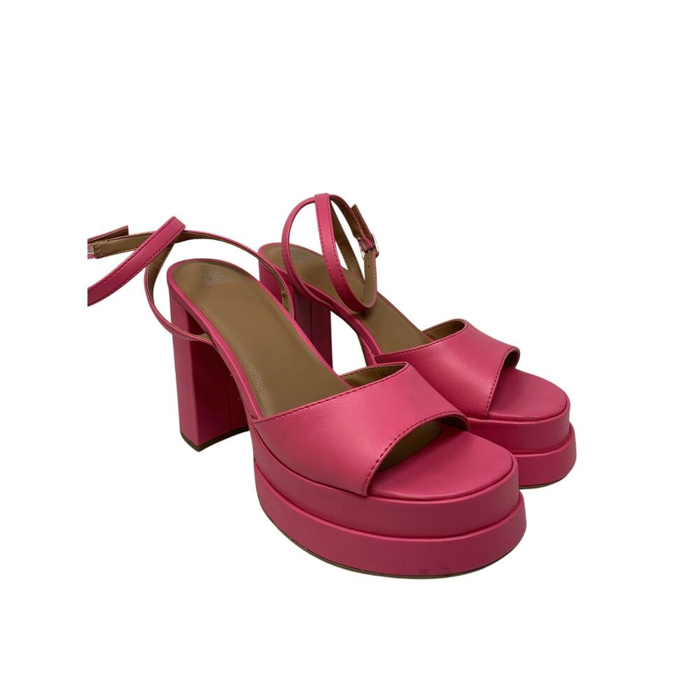 Wild Fable Platform Sandals Womens Size 10 Hot Pink Faux Leather